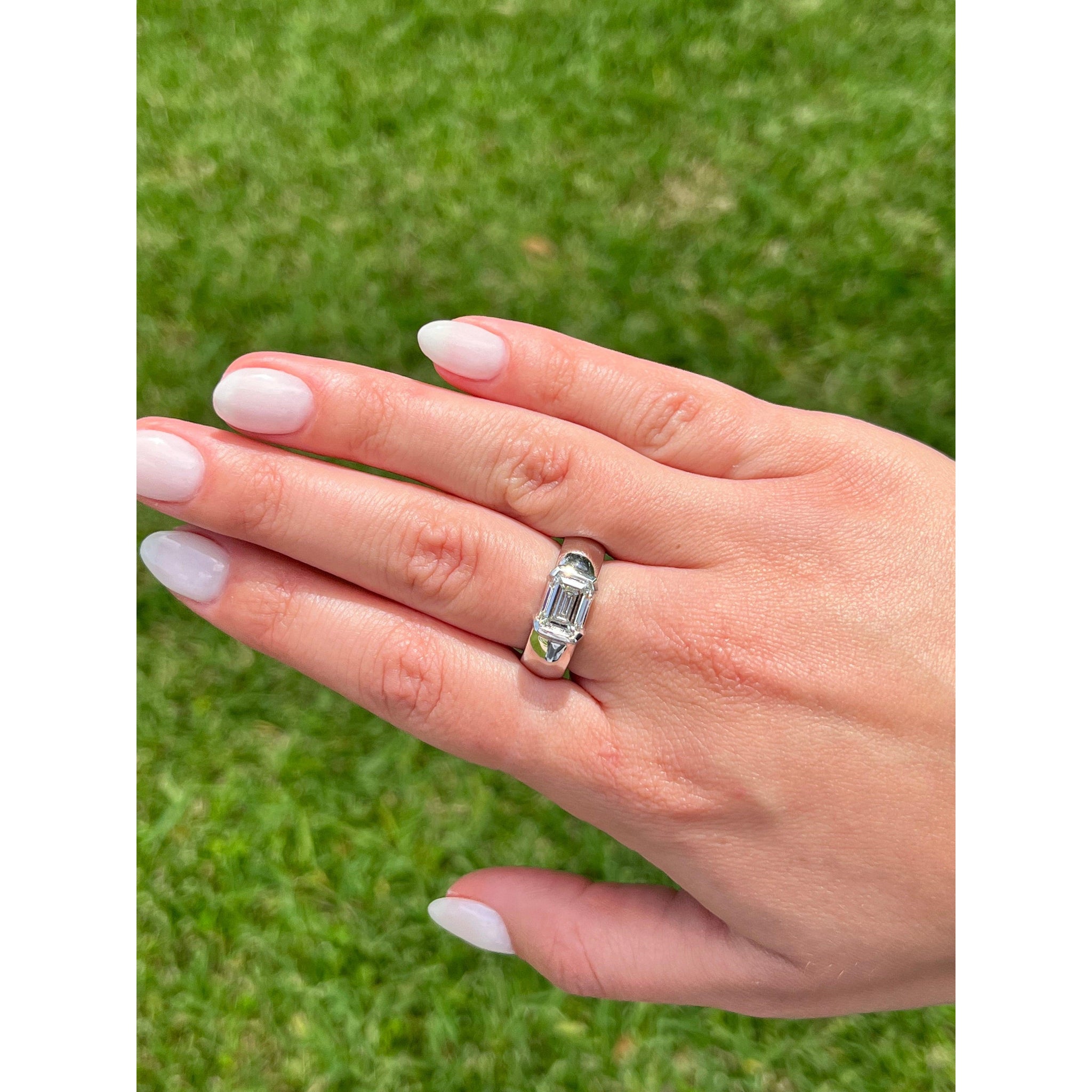 Carat Emerald Cut Lab Grown Diamond East-West Ring – ASSAY