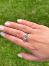 2.5 Carat Emerald Cut Lab Grown Diamond Half Bezel East-West Ring