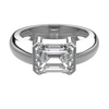 2.5 Carat Emerald Cut Lab Grown Diamond Half Bezel East-West Ring