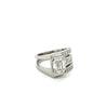 2.5 Carat Emerald Cut Lab Grown Diamond Mens Pinky Ring in Platinum and 18K White Gold-ASSAY