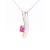 2.5 Carat GIA Certified Cushion-Cut Pink Sapphire and Diamond 18K Pendant