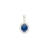 2.5 Carat Oval Cut Sapphire & Diamond Halo in 14K White Gold Pendant
