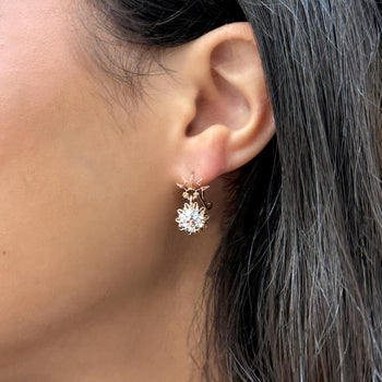 2.50 Carat Old European Cut Lab Diamond & 10K Yellow Gold Vintage Stud Earrings – Assay Jewelers