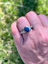 2.50 Carat Oval Cut Blue Sapphire in 14k White Gold Ring