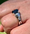 2.50 Carat Oval Cut Blue Sapphire in 14k White Gold Ring