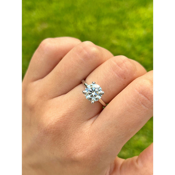 Bague de fiançailles solitaire en diamant de laboratoire taille ronde 2,50 carat