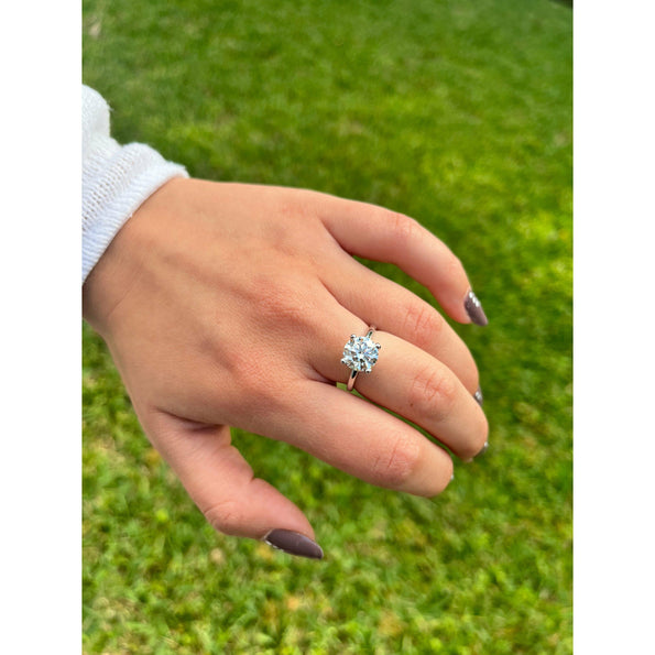 Bague de fiançailles solitaire en diamant de laboratoire 2,50 carats taille ronde