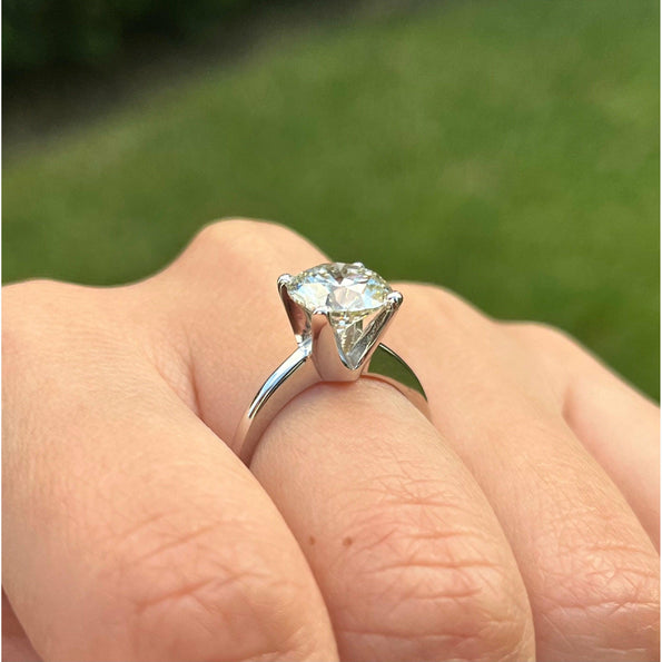 2,50 carats, diamant de laboratoire taille ronde, Bague de fiançailles solitaire