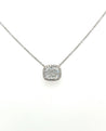 2.51 Carat Cushion cut Lab Grown Diamond CVD Pendant With Diamond Halo in Platinum 950 Setting | Cable Chain