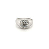 2.6 Carat Round Cut Diamond in 14K White Gold Bezel Set Mens Solitaire Ring-Rings-ASSAY