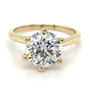 2.60 Carat Lab Grown 14K Yellow Gold 6-Prong Solitaire Diamond Engagement Ring
