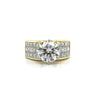 2.7 Carat Round Cut Lab Grown Diamond Ring with Princess Cut Diamond Cluster-Rings-ASSAY