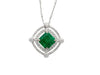 2.72 Carat GRS Certified Minor Oil Muzo Green Colombian Emerald Necklace in 18k White Gold