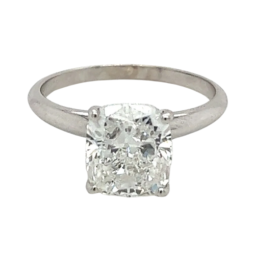 2.79 Carat Lab Grown Diamond Engagement Ring in 14K White Gold Solitaire 4-Prong Setting