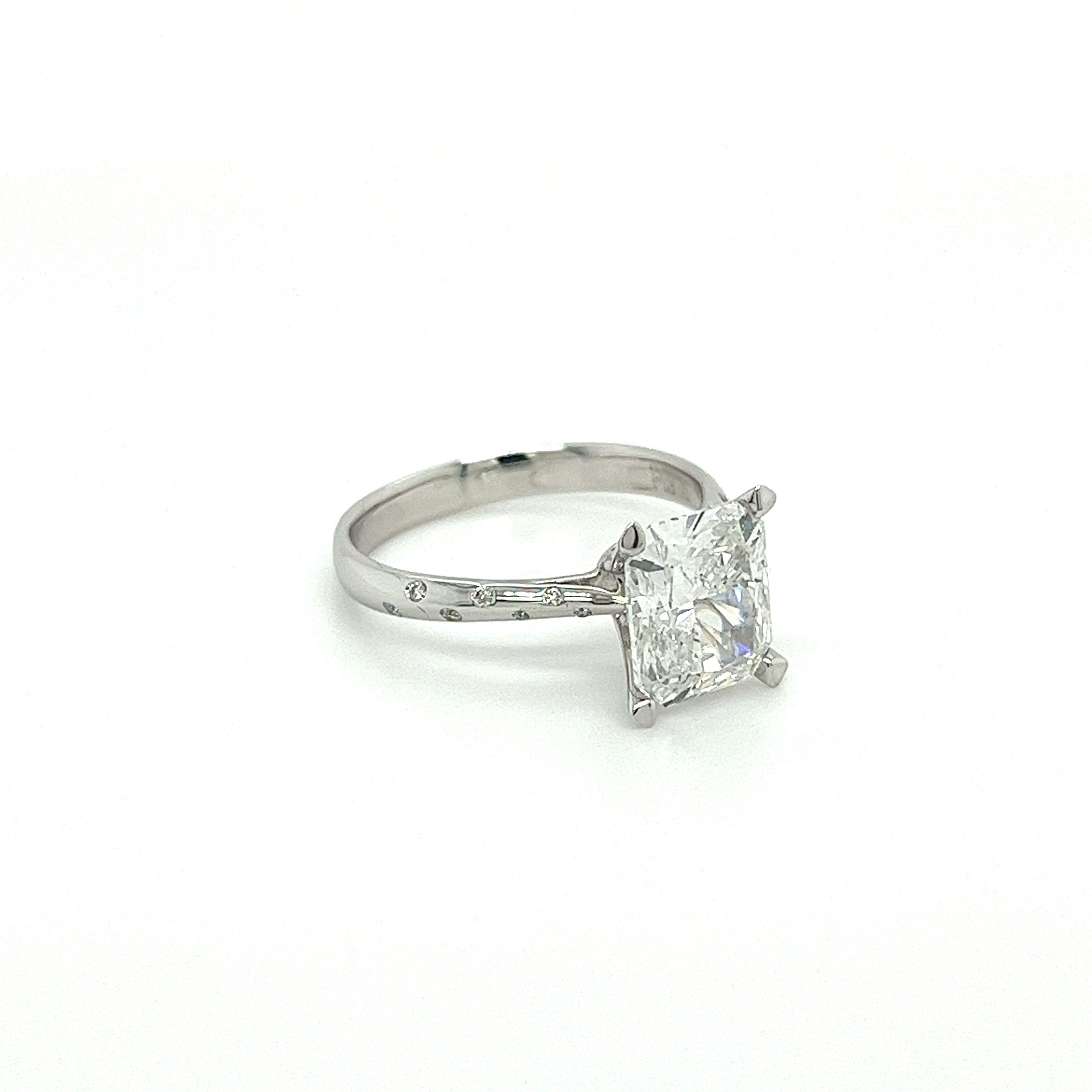 2.82 Carat Radiant Cut Lab Grown Diamond Ring in 18K White Gold IGI Certified-Diamond Ring-ASSAY