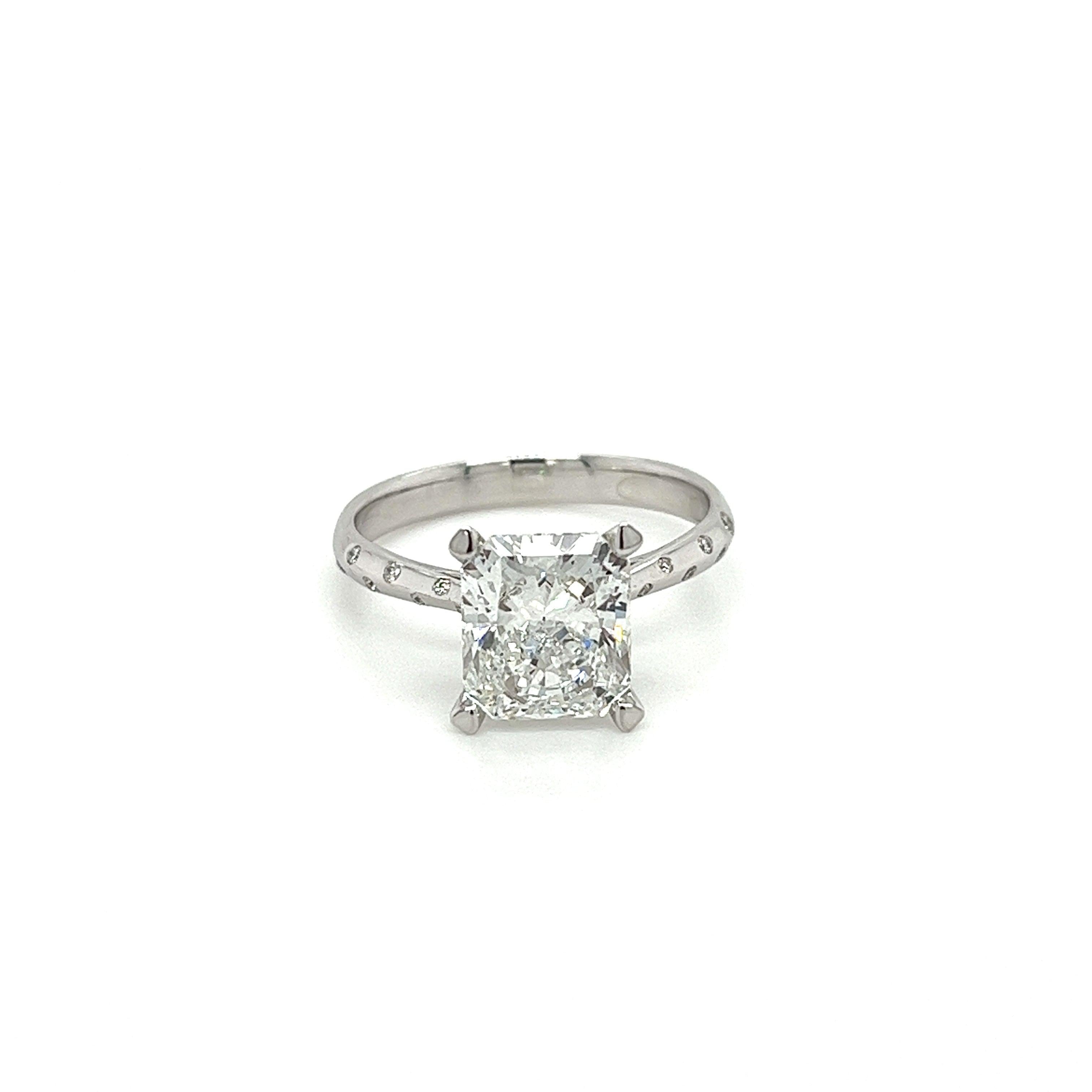 2.82 Carat Radiant Cut Lab Grown Diamond Ring in 18K White Gold IGI Certified-Diamond Ring-ASSAY