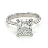 2.82 Carat Radiant Cut Lab Grown Diamond Ring in 18K White Gold IGI Certified