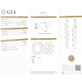 Diamant jaune de 2,85 carats certifié GIA, taille Coussin, dans une Bague style Art déco – Assay Jewelers