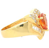 2.87 Carat Pear-Cut Orange Sapphire Heart Ring 18K Gold