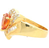 2.87 Carat Pear-Cut Orange Sapphire Heart Ring 18K Gold