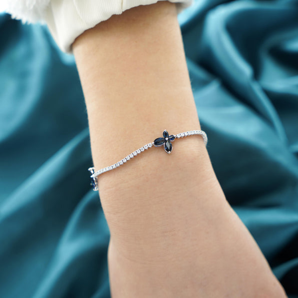 3-4 Carat Butterfly Charm Diamond & Precious Gem Tennis Bracelet