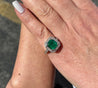 3 Carat Colombian Emerald in 18K White Gold Ring & Round Cut Diamond Halo-Emerald Ring-ASSAY