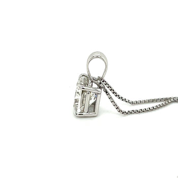 Pendentif solitaire simple avec diamant de laboratoire taille Coussin de 3 carats en 14K – Assay Jewelers