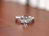 3 Carat Cushion Cut Lab Grown Diamond With Baguette Side Stones in Platinum-Rings-ASSAY