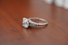 3 Carat Cushion Cut Lab Grown Diamond With Baguette Side Stones in Platinum