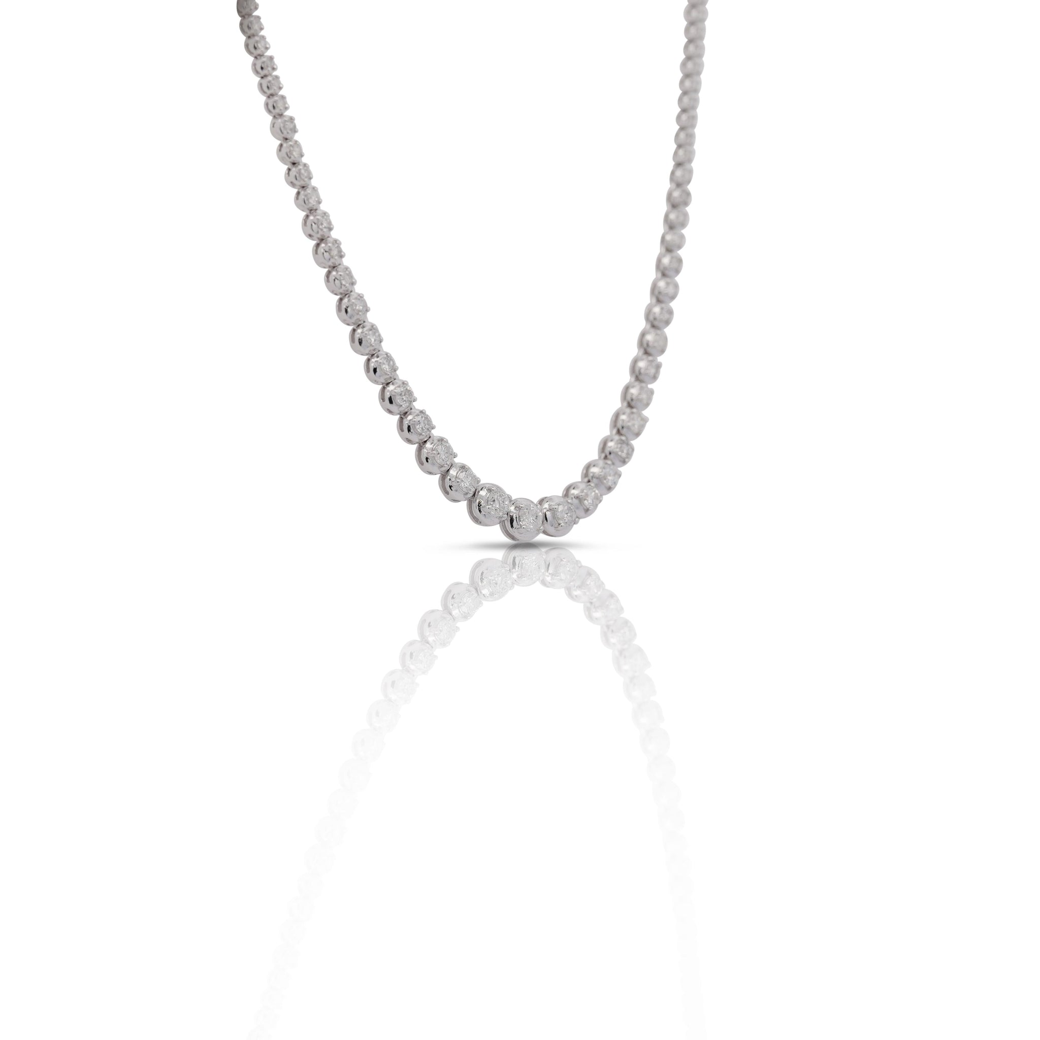 Carat Diamond Riviera Graduated Tennis Necklace in 18k White