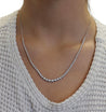 3 Carat Diamond Riviera Graduated Tennis Necklace in 18k White Gold & Platinum