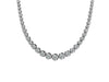 3 Carat Diamond Riviera Graduated Tennis Necklace in 18k White Gold & Platinum