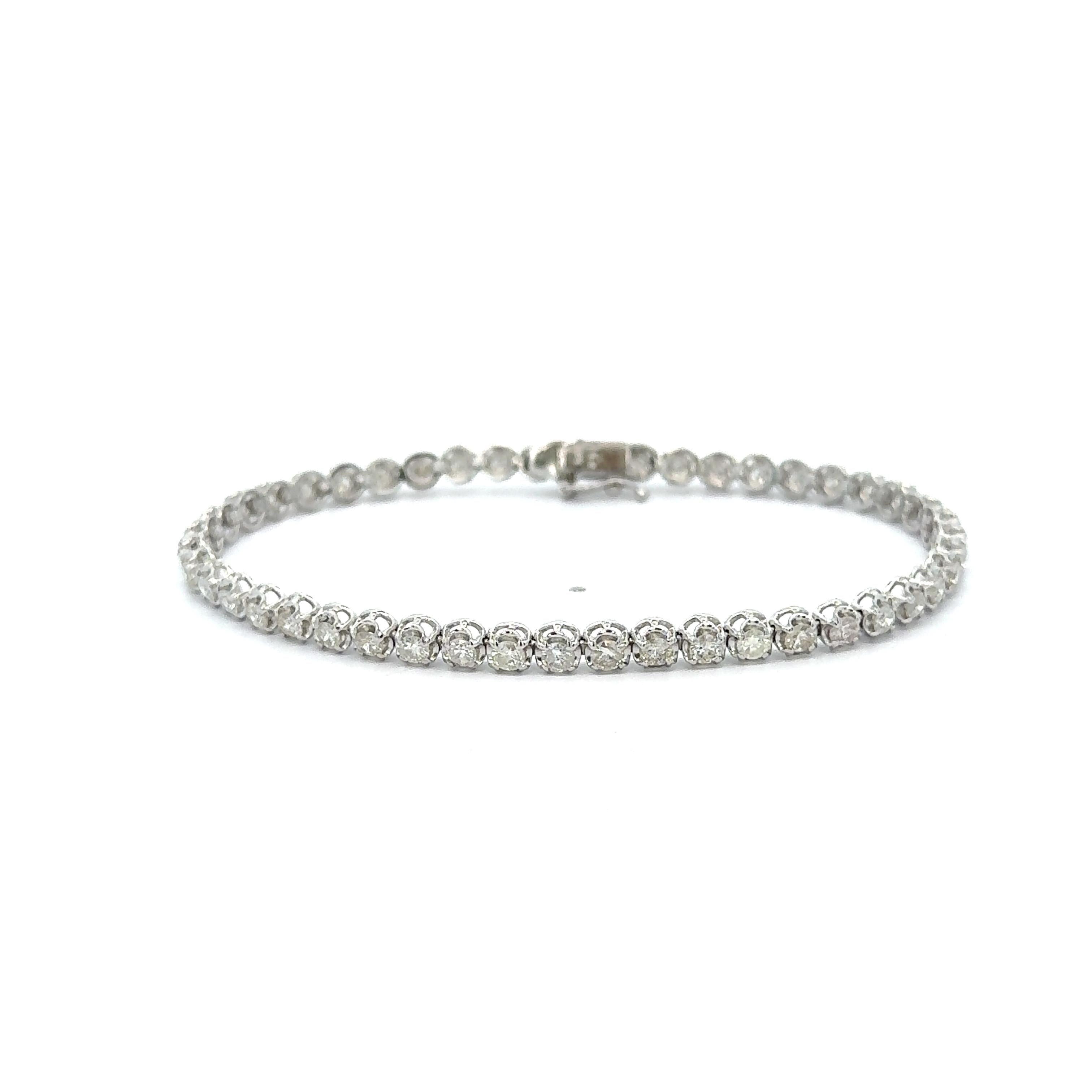 3 Carat Diamond Tennis 4-Prong Bracelet in Platinum 4MM 7"