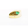 3 Carat Emerald-Cut Emerald Mens Ring in 18K Gold