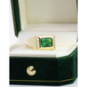 3 Carat Emerald-Cut Emerald Mens Ring in 18K Gold