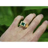 3 Carat Emerald-Cut Emerald Mens Ring in 18K Gold