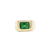 3 Carat Emerald-Cut Emerald Mens Ring in 18K Gold
