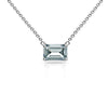 3 Carat Emerald Cut Lab Diamond Solitaire Connecting Necklace in 14K White Gold