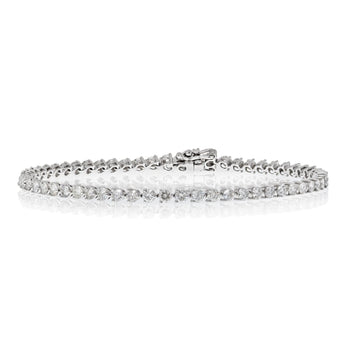 3 Carat Natural Diamond Tennis Ball Bracelet in 18k Solid White Gold – Assay Jewelers