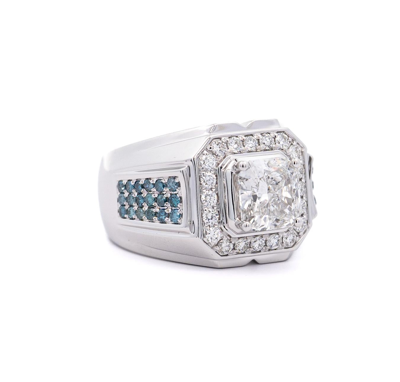 VS2 Lab Grown Diamond 14K White Gold Men's Ring