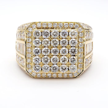3 Carat Round & Baguette Diamond 14K Gold Mens Cluster Ring – Assay Jewelers