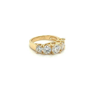 Bague multi-pierres en or jaune 18K avec diamants de laboratoire totalisant 3 carats TW – Assay Jewelers