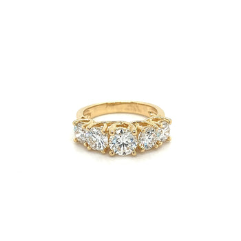 Bague en or jaune 18K avec diamants de laboratoire multi-pierres, 3 carats TW – Assay Jewelers