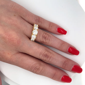 Bague bandeau en or jaune 18K avec diamants de laboratoire multi-pierres, 3 carats TW – Assay Jewelers