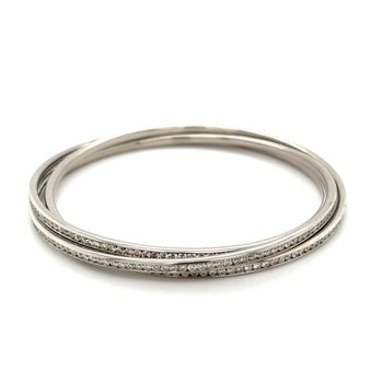 3 Piece Interlocking 7 Carat Diamond Bangle Bracelet in 18k White Gold – Assay Jewelers