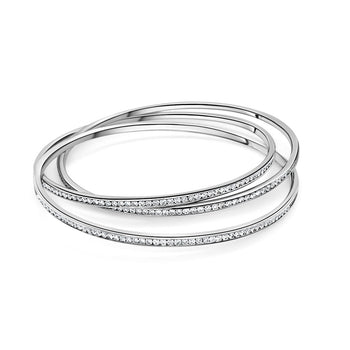 3 Piece Interlocking 7 Carat Diamond Bangle Bracelet in 18k White Gold – Assay Jewelers