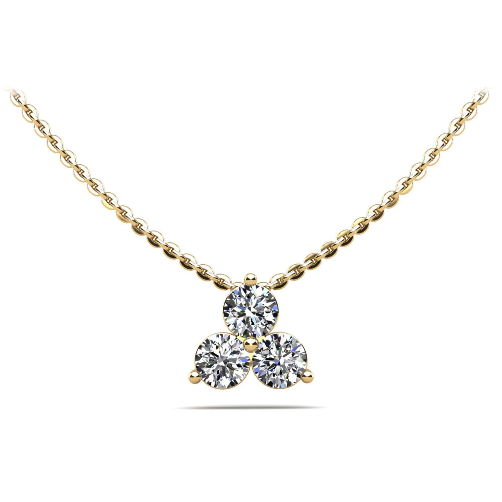 Stone Diamond Mini Triangle Pendant Necklace 14K White Gold – ASSAY