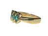 3-Stone Marquise Cut Emerald in 14k Solid Yellow Gold Ring