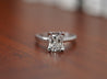 3 carat, G, VS2, IGI Certified Elongated Cushion Lab Diamond Ring