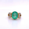 3 carat Oval Cut Colombian Emerald and Diamond Vintage Ring in 14k Gold-Assay Jewelers-ASSAY